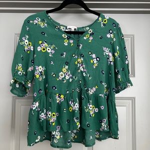 Green Flower Blouse